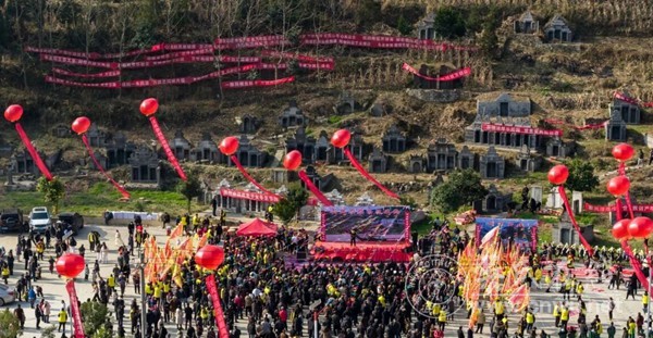 十代子孙聚青坝  皂角树下祭先祖