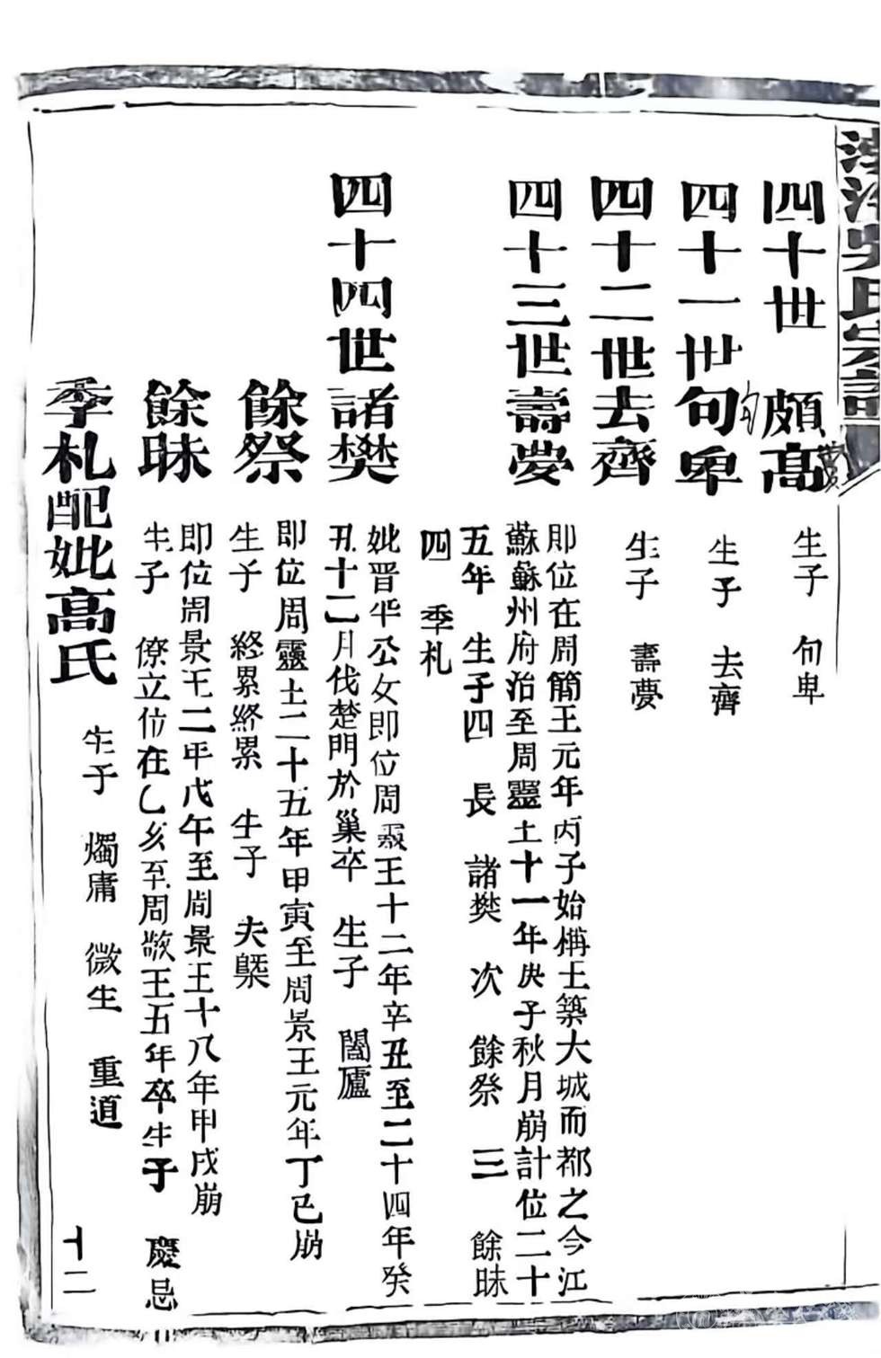 轩辕至季札世系6